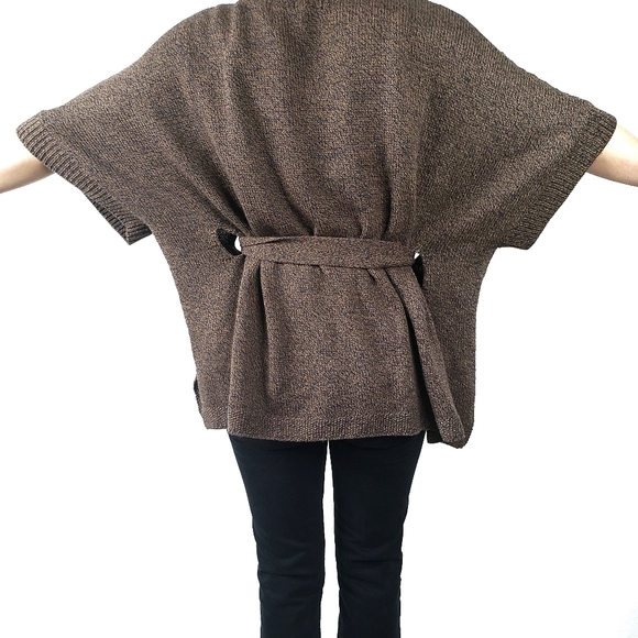 H&M Poncho Style Brown Heathered Sweater (XS) - Picture 11 of 12